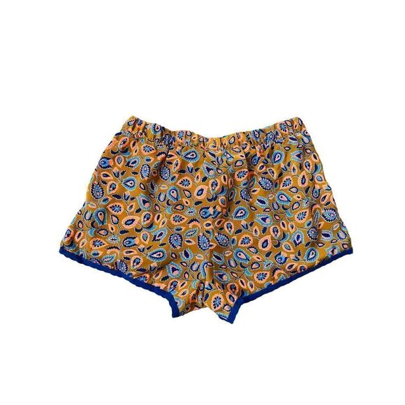 Aerie Mustard Paisley Print Shorts sz L - Picture 2 of 9